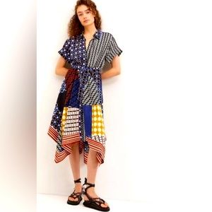 Maeve Anthropologie Midi Contrast Shirt Dress